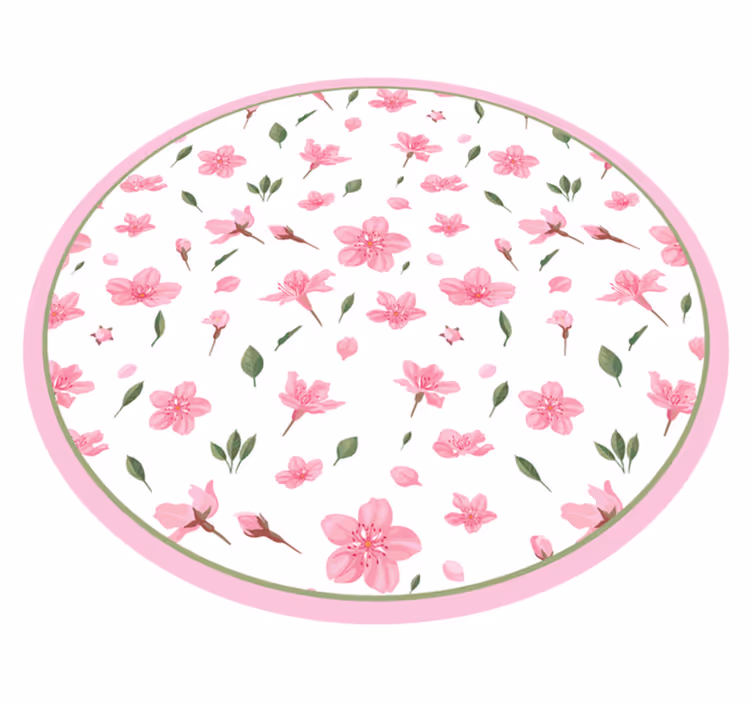 Bloeiende roze bloemenpracht vinyl tapijt bloemen en planten - TenStickers