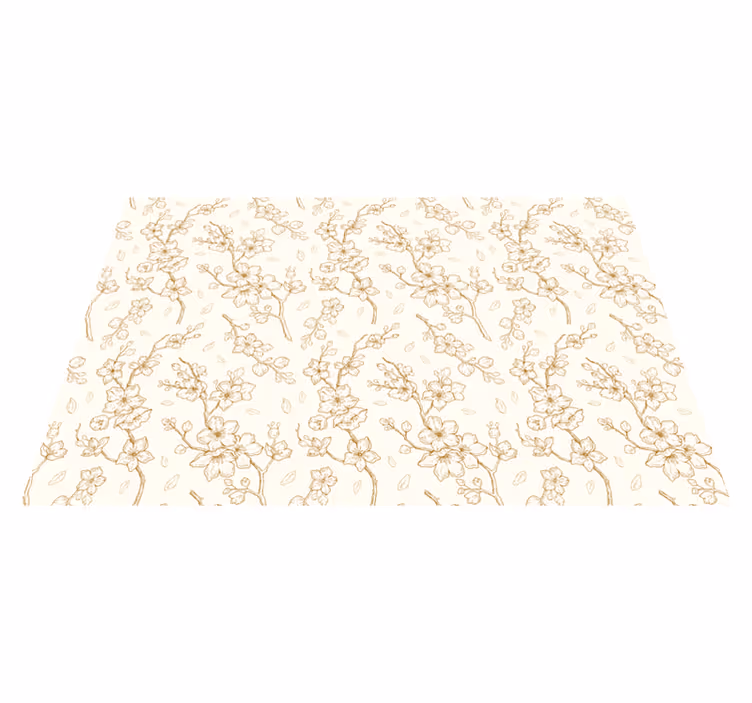 Bloesemtakpatroon vinyl tapijt bloemen en planten - TenStickers