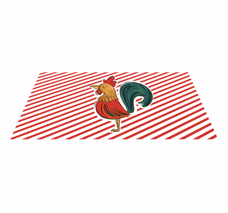 Kleurrijk hanenkunstwerk dieren vinyl tapijt - TenStickers