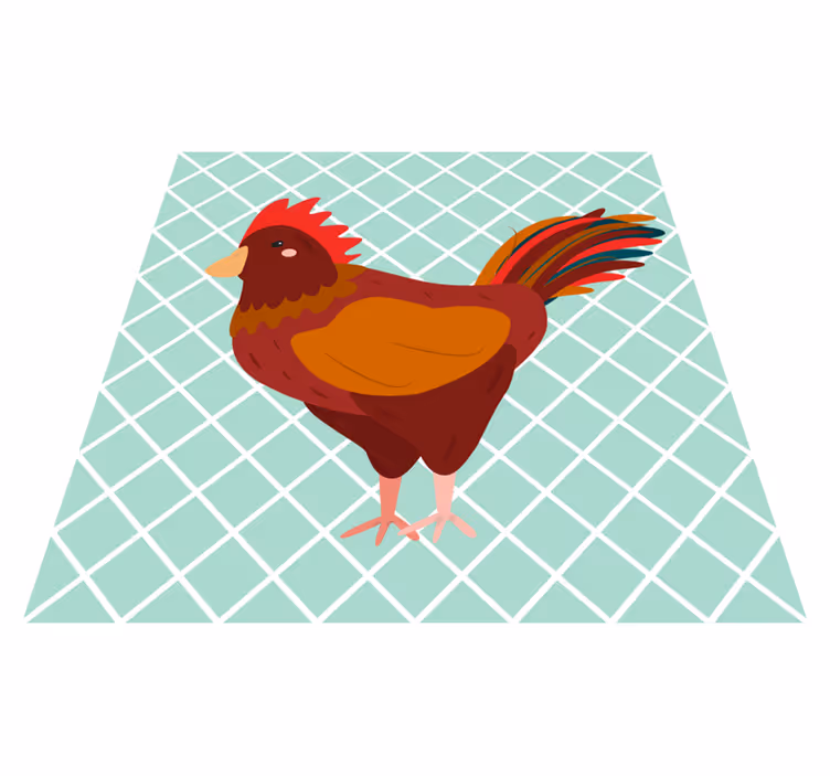 Kleurrijke haan illustratie vinyl tapijt keuken - TenStickers