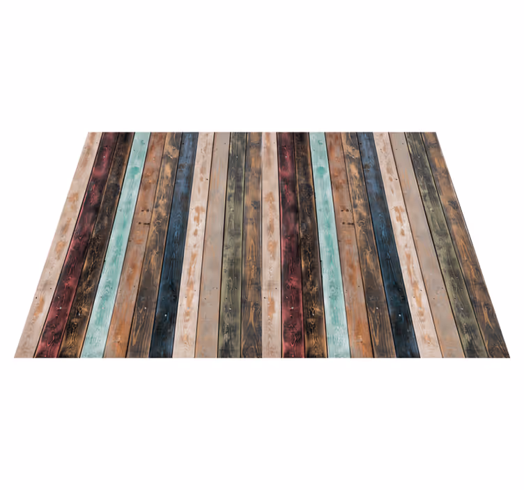 Kleurrijke klassieke planken vinyl tapijt houtstructuur - TenStickers