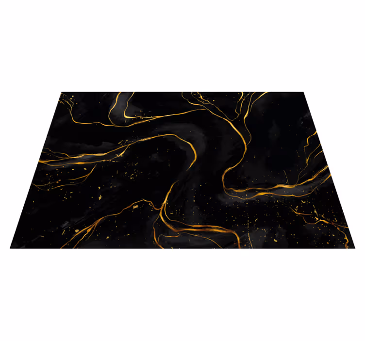 Gouden wervelingen marmeren vinyl tapijt - TenStickers