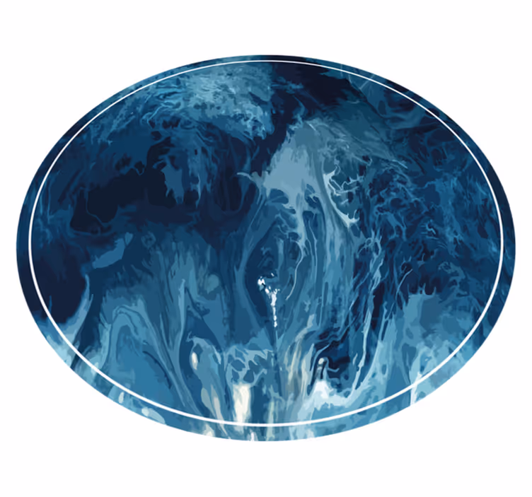 Oceaanblauwe werveling vinyl tapijt natuur - TenStickers