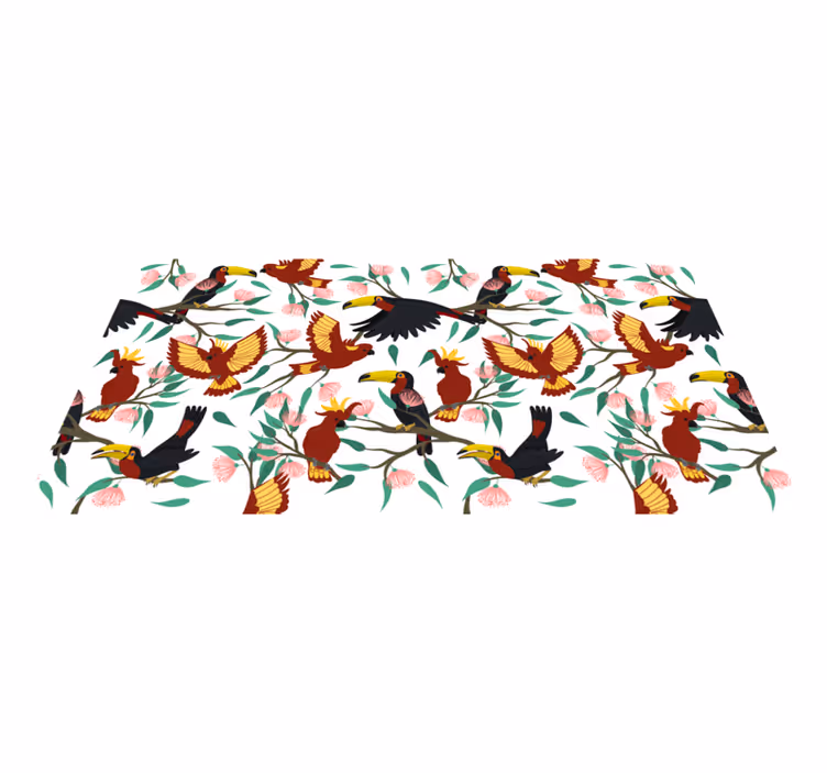 Tropische vogels genieten vinyl tapijt natuur - TenStickers