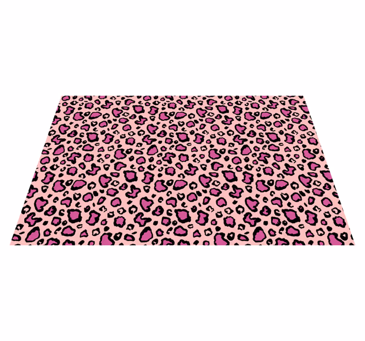 Rozen luipaard stippen vinyl vloerkleed dierenprint - TenStickers