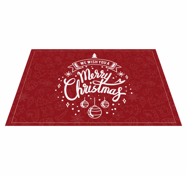 Prettige feestdagen vinyl tapijt kerstmis - TenStickers