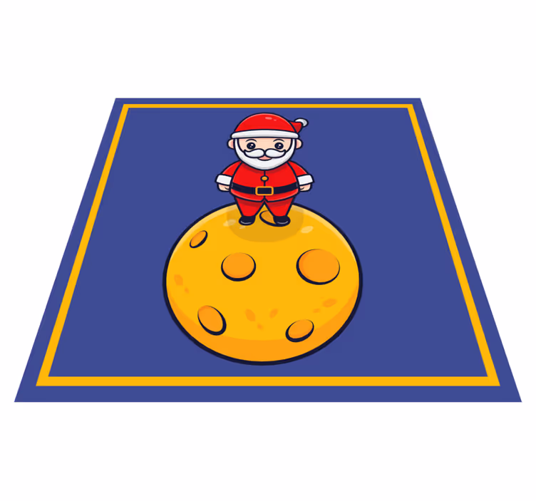 Kerstman op de maan vinyl tapijt Halloween - TenStickers