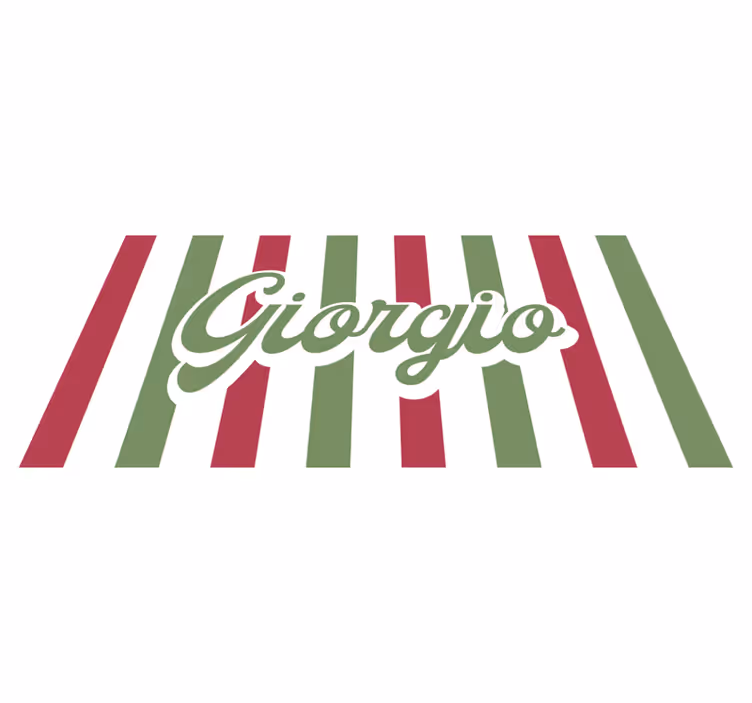Italiaanse vlag vinyl tapijt met naam - TenStickers