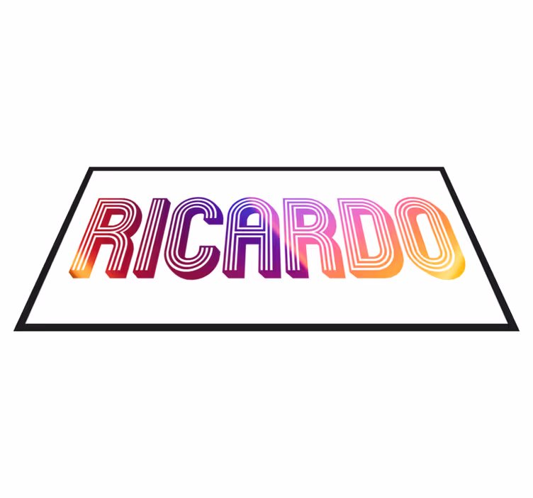 Aangepaste naam neon vinyl tapijt tiener - TenStickers