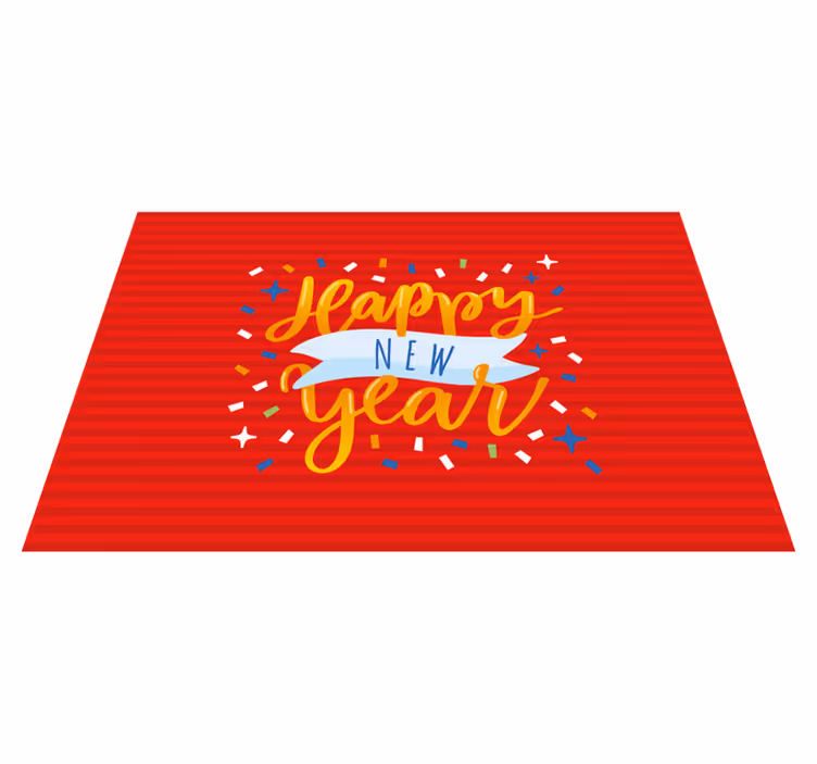 Nieuwjaarsviering vinyl tapijt kerstmis - TenStickers