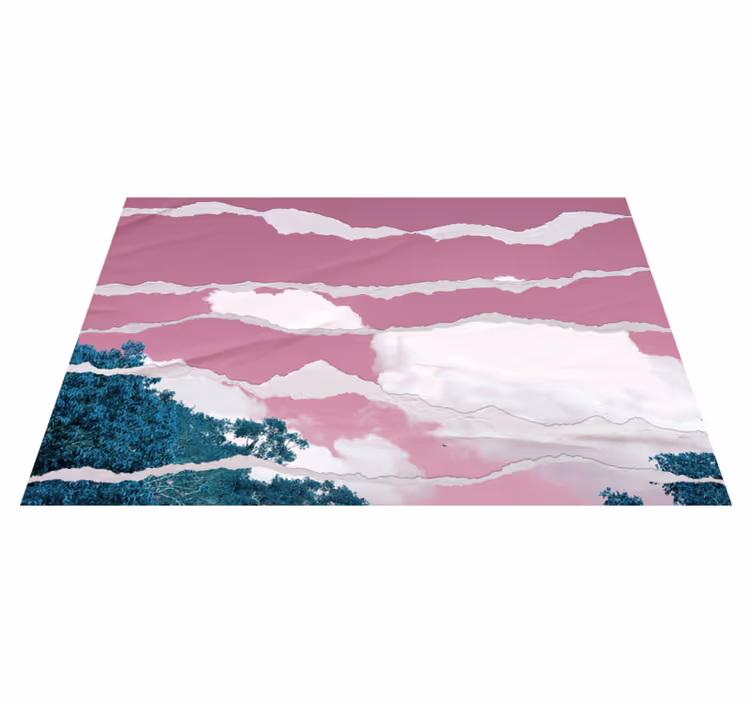 Roze gescheurde lucht vinyl tapijt natuur - TenStickers