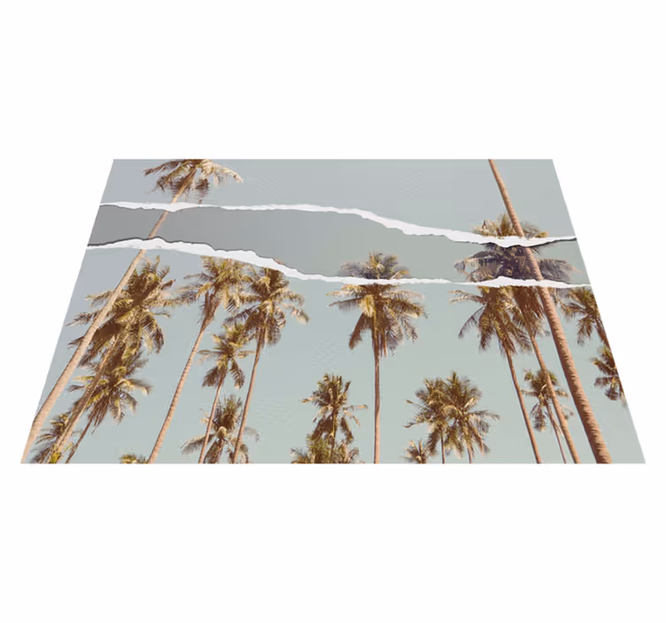 Palmboom oase vinyl tapijt natuur - TenStickers