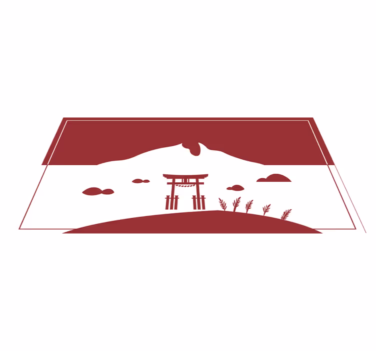 Japans landschap vinyl tapijt wereldkaart - TenStickers
