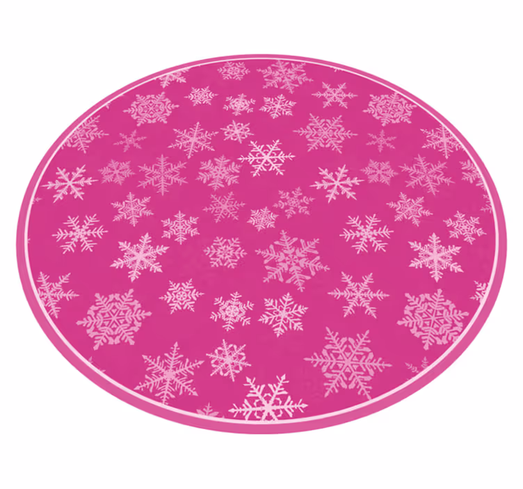 Roze sneeuwvlokpatroon vinyl tapijt kerstmis - TenStickers