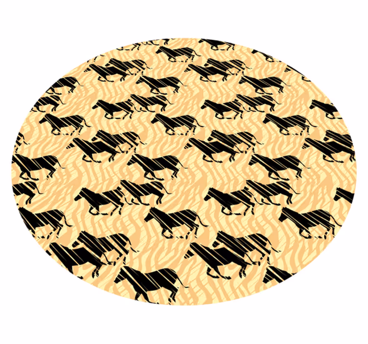 Stijlvol paardenpatroon vinyl vloerkleed dierenprint - TenStickers