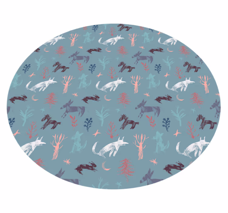 Vinyl vloerkleed dierenprint natuur geïnspireerde wezens - TenStickers