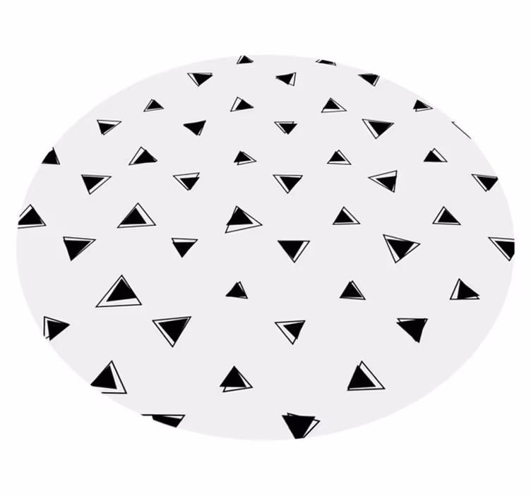 Monochrome zwarte driehoeken vinyl tapijt geometrisch - TenStickers