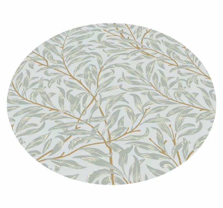 Bladgroene patronen vinyl tapijt natuur - TenStickers