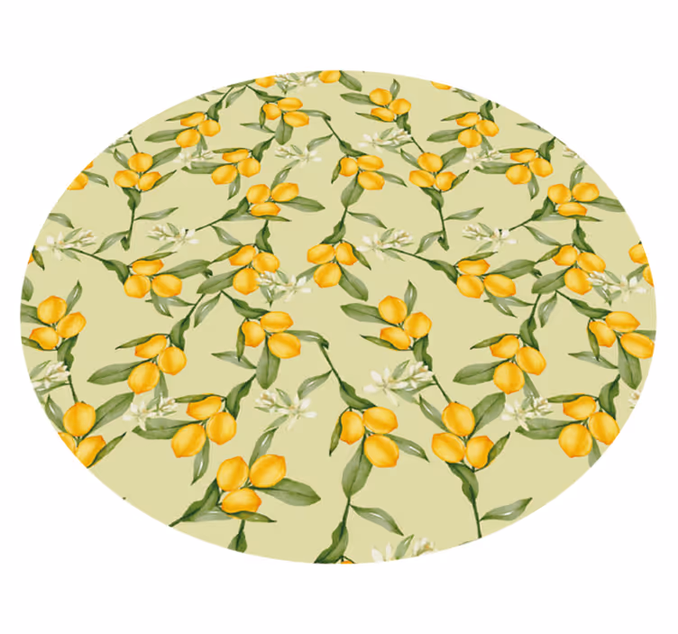Citrusbloesempatroon vinyl tapijt keuken - TenStickers