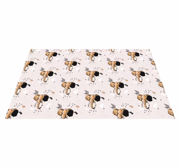 Olifant patroon spel vinyl vloerkleed dierenprint - TenStickers