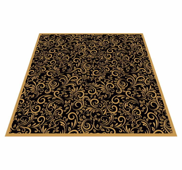 Vinyl tapijt bloemen en planten elegant zwirlpatroon - TenStickers
