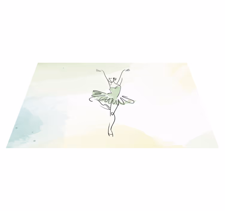 Balletdanseres omtrek vinyl tapijt meer kinderen - TenStickers
