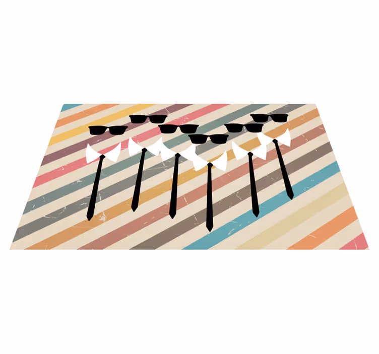 Knappe groepskleding vinyl tapijt strepen - TenStickers