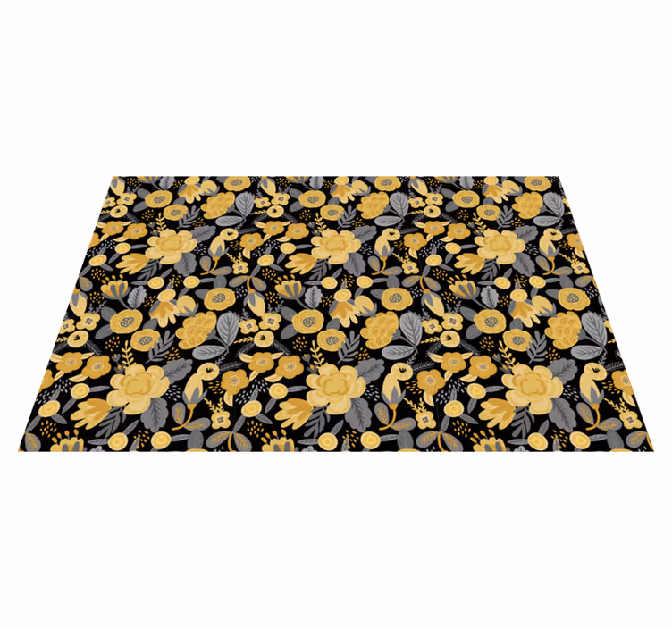 Bloemenprint elegantie vinyl tapijt natuur - TenStickers