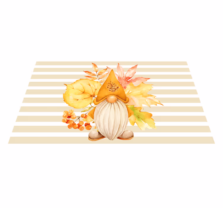 Herfst kabouter charme vinyl tapijt strepen - TenStickers