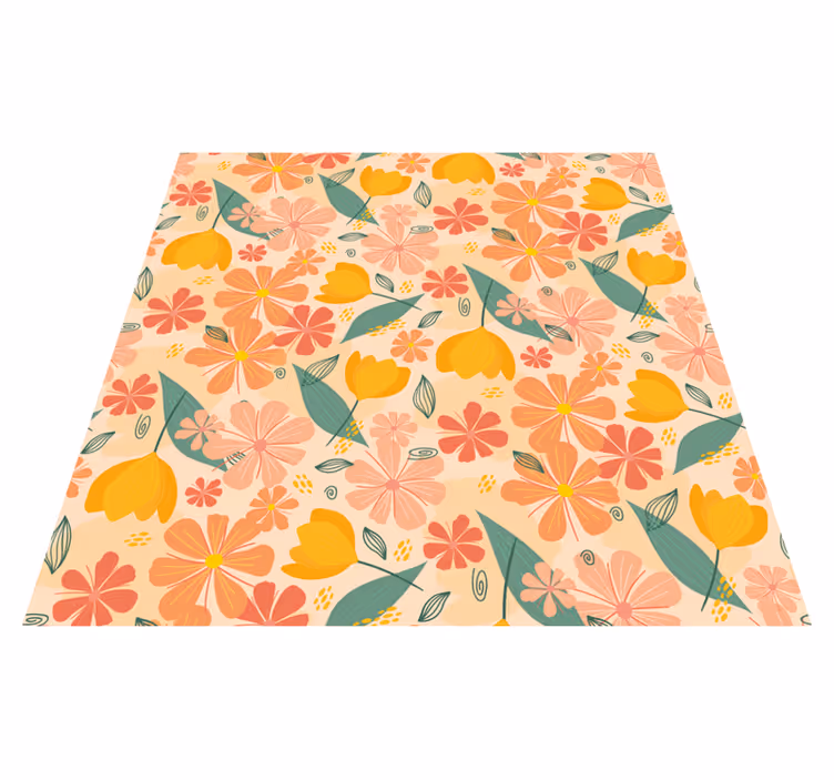 Vinyl tapijt bloemen en planten lente bloemen - TenStickers