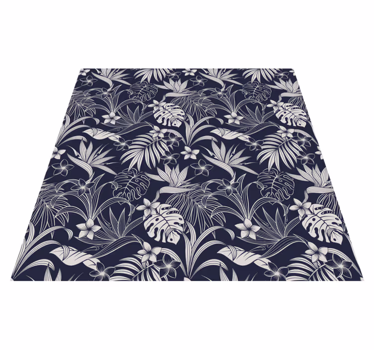 Tropisch bloemenpatroon vinyl tapijt natuur - TenStickers