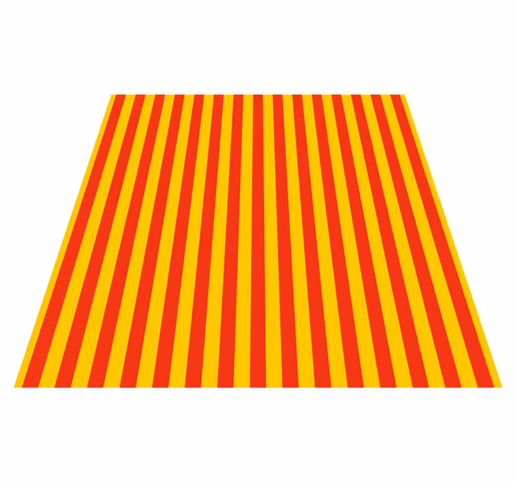 Verticaal rood en geel vinyl tapijt strepen - TenStickers