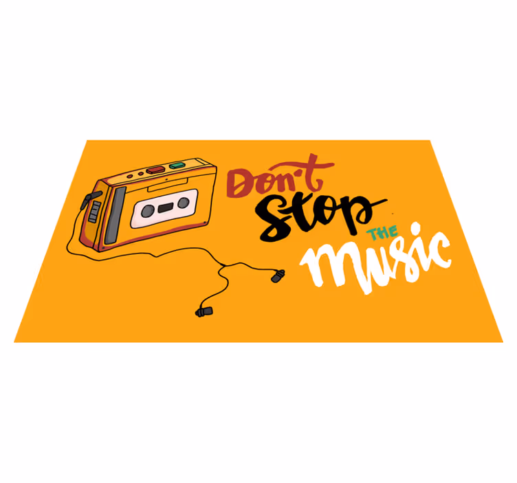 Retro cassette thema vinyl tapijt zinnen en teksten - TenStickers