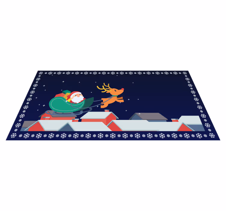 Sleetocht van de kerstman vinyl tapijt Halloween - TenStickers