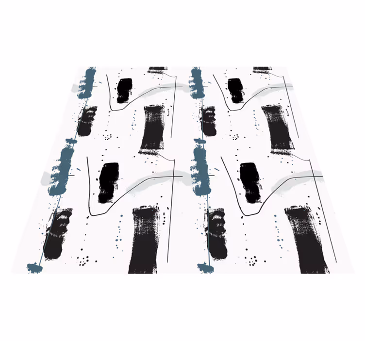 Lineaire abstracte vormen vinyl tapijt minimalistisch - TenStickers