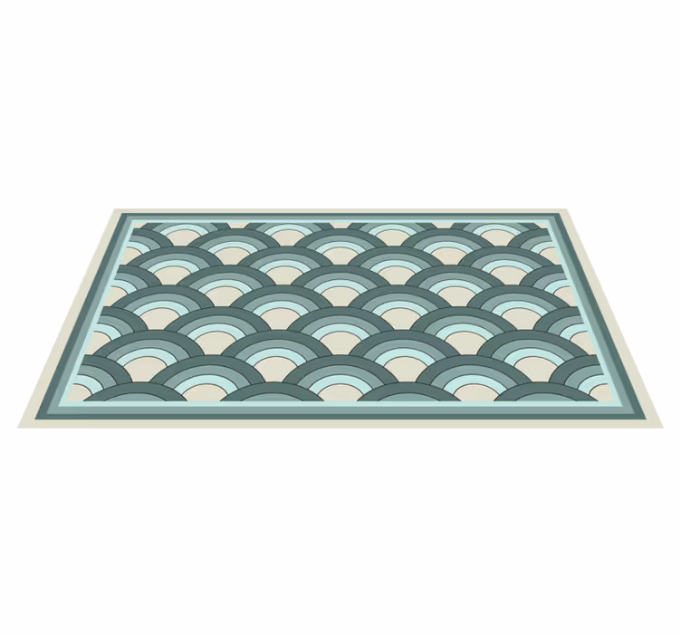 Stijlvolle geometrische golven vinyl tapijt mozaïek - TenStickers