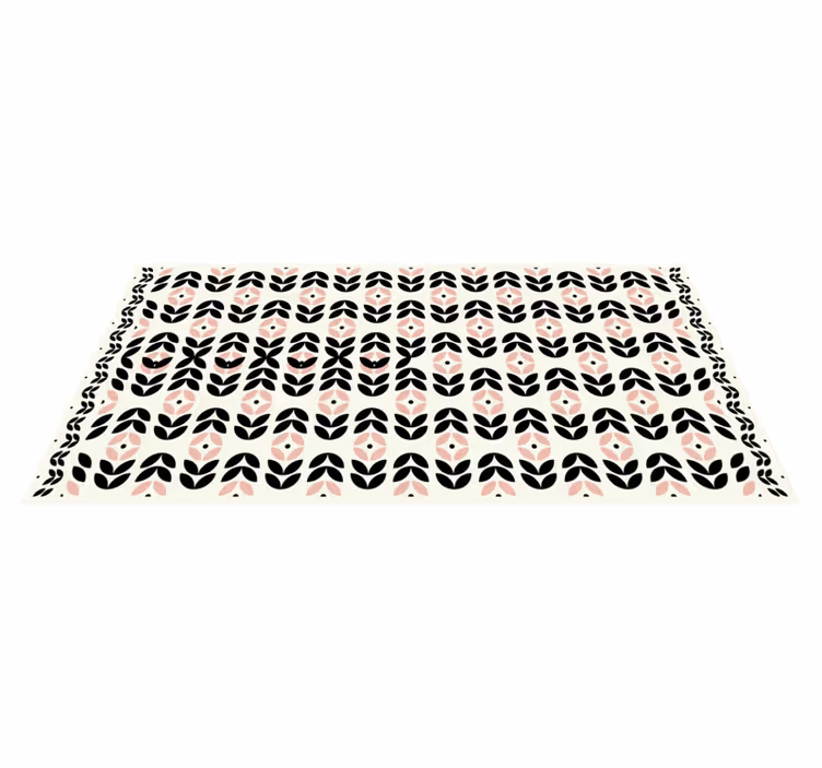 Bloemig geometrisch motief vinyl tapijt modern - TenStickers