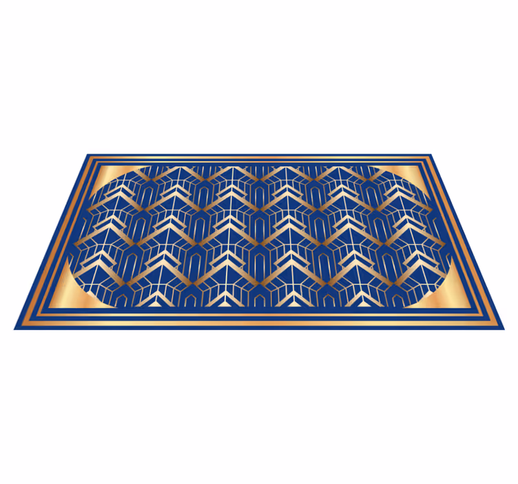Marineblauwe geometrische vormen vinyl tapijt modern - TenStickers