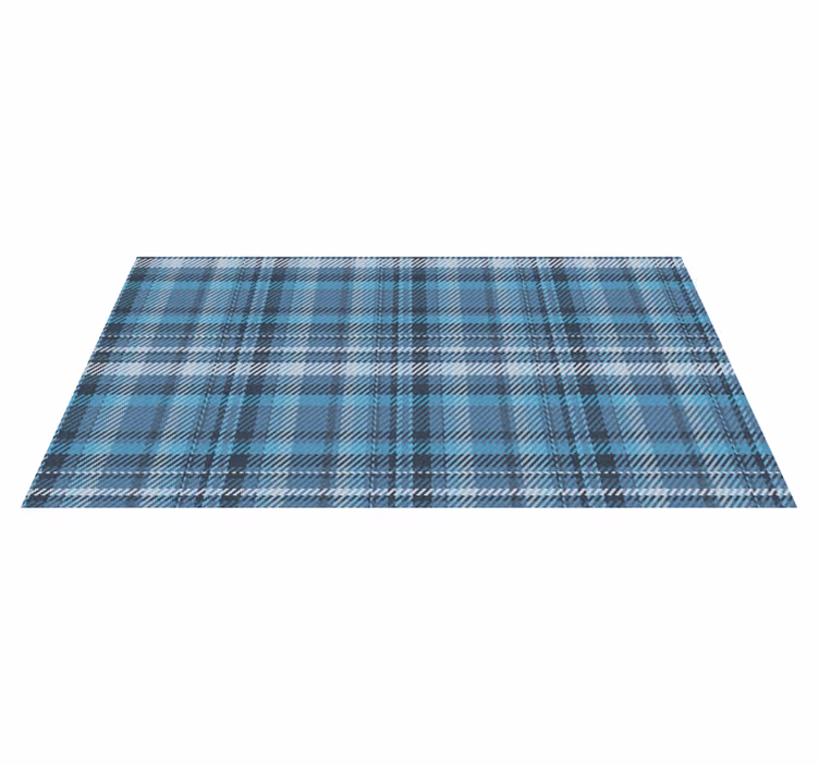 Geruit patroon blauw vinyl tapijt strepen - TenStickers