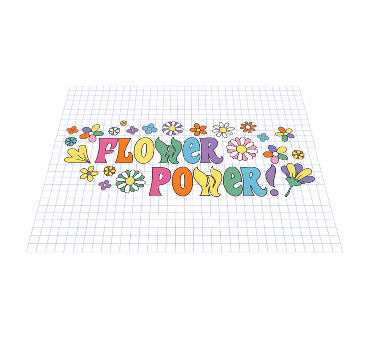 Bloemkrachtontwerp vinyl tapijt bloemen en planten - TenStickers