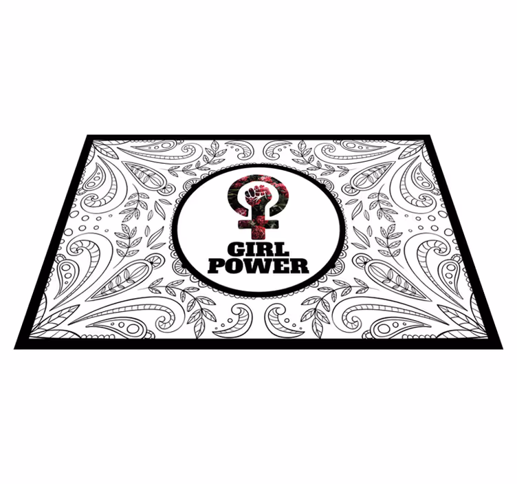 Girl power-verklaring vinyl tapijt zinnen en teksten - TenStickers