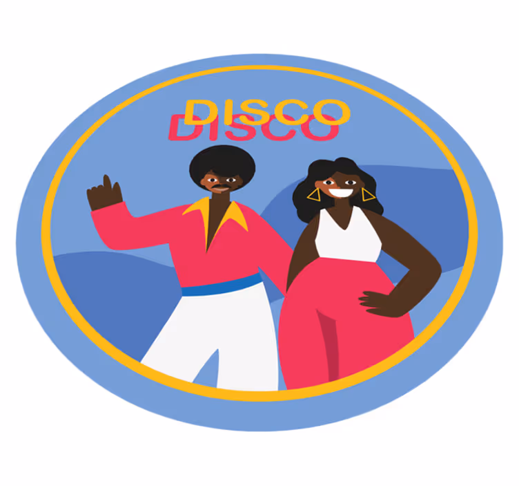 Stijlvolle discovibes vinyl tapijt rond - TenStickers