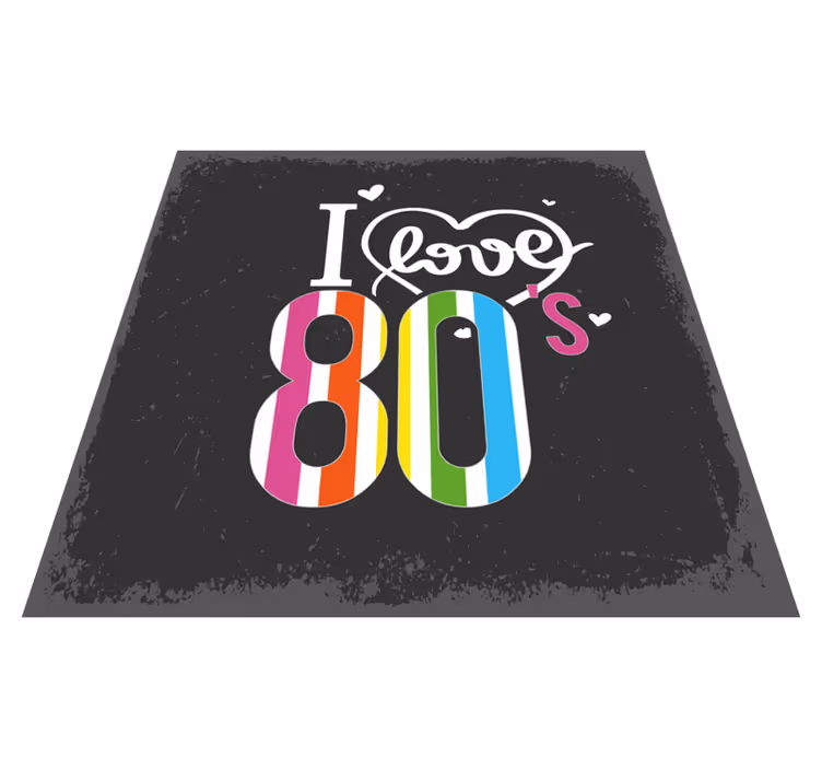 Retro 80's liefde vinyl tapijt mozaïek - TenStickers