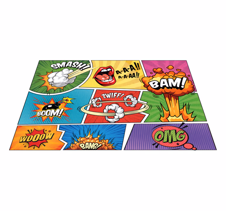 Stripboekactie vinyl tapijt tiener - TenStickers