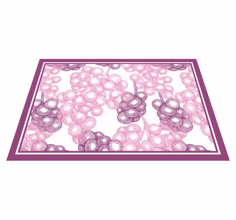 Paars druivenontwerp vinyl tapijt bloemen en planten - TenStickers