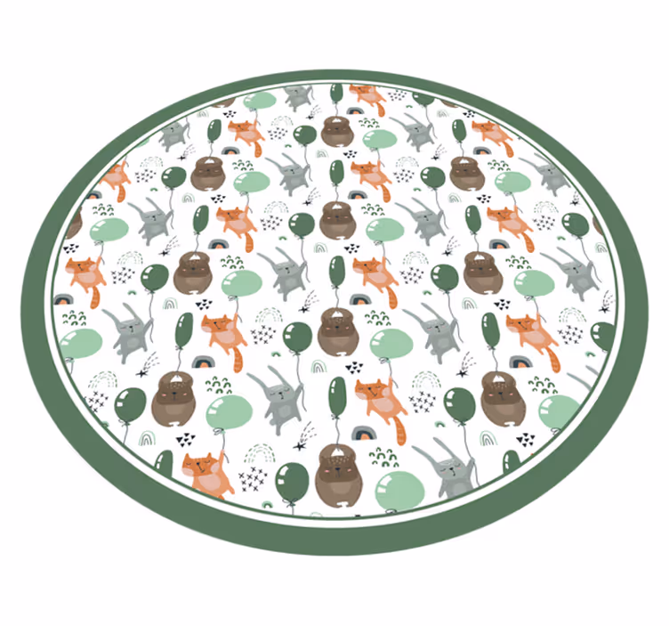 Speelse dierenballonnen vinyl tapijt kind - TenStickers