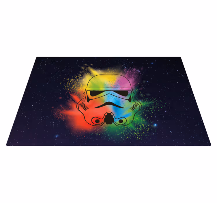 Kleurrijk stormtroopergezicht vinyl tapijt meer kinderen - TenStickers