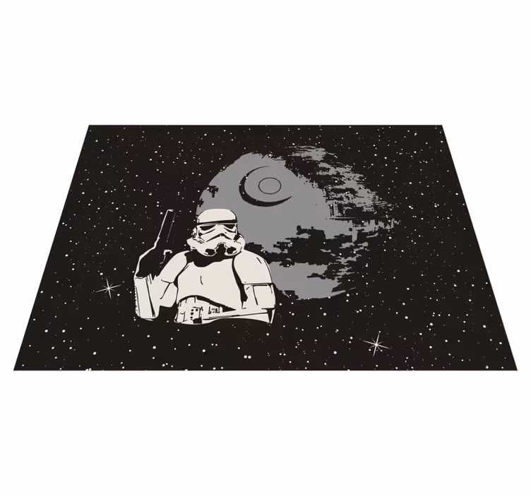 Ruimte stormtrooper scène vinyl tapijt meer kinderen - TenStickers