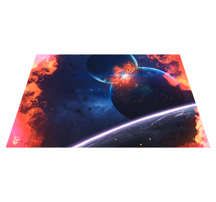 Kosmisch sterrenstelselavontuur vinyl tapijt sterren - TenStickers