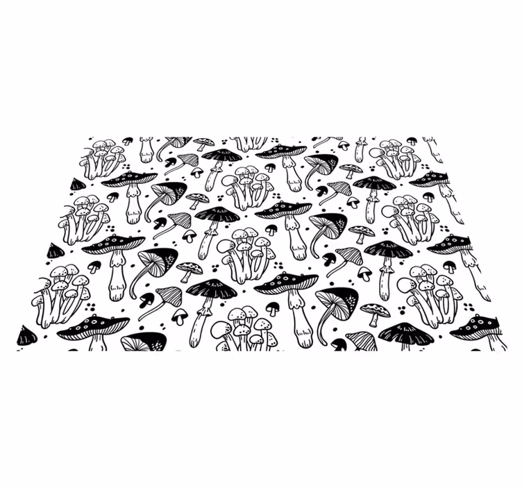 Paddenstoelmotief vinyl tapijt natuur - TenStickers